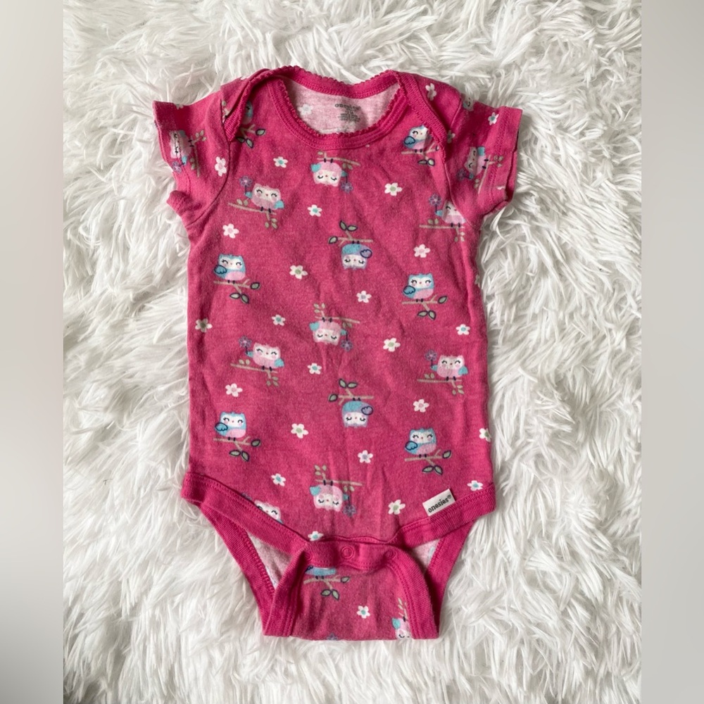 Pink Owl Print Kids One Piece